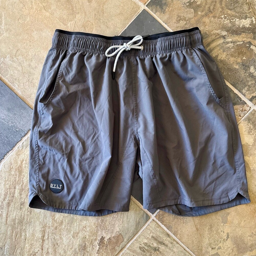 BYLT Premium Basics Active Shorts Mens 2XL Gray Linerless Elastic